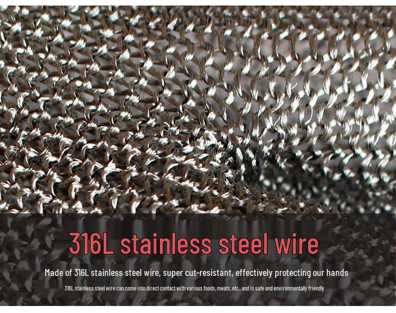 Level 9 Anti-Cut Metal Gloves: 316 Stainless Steel for Butchery and Fish Processing