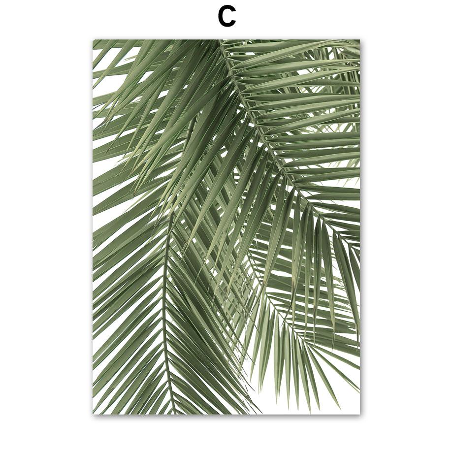 Canvas Painting Palm Leaves Green Plants Deer Abstract Nordic Posters And Prints Wall Art Pictures For Living Room Home Decor