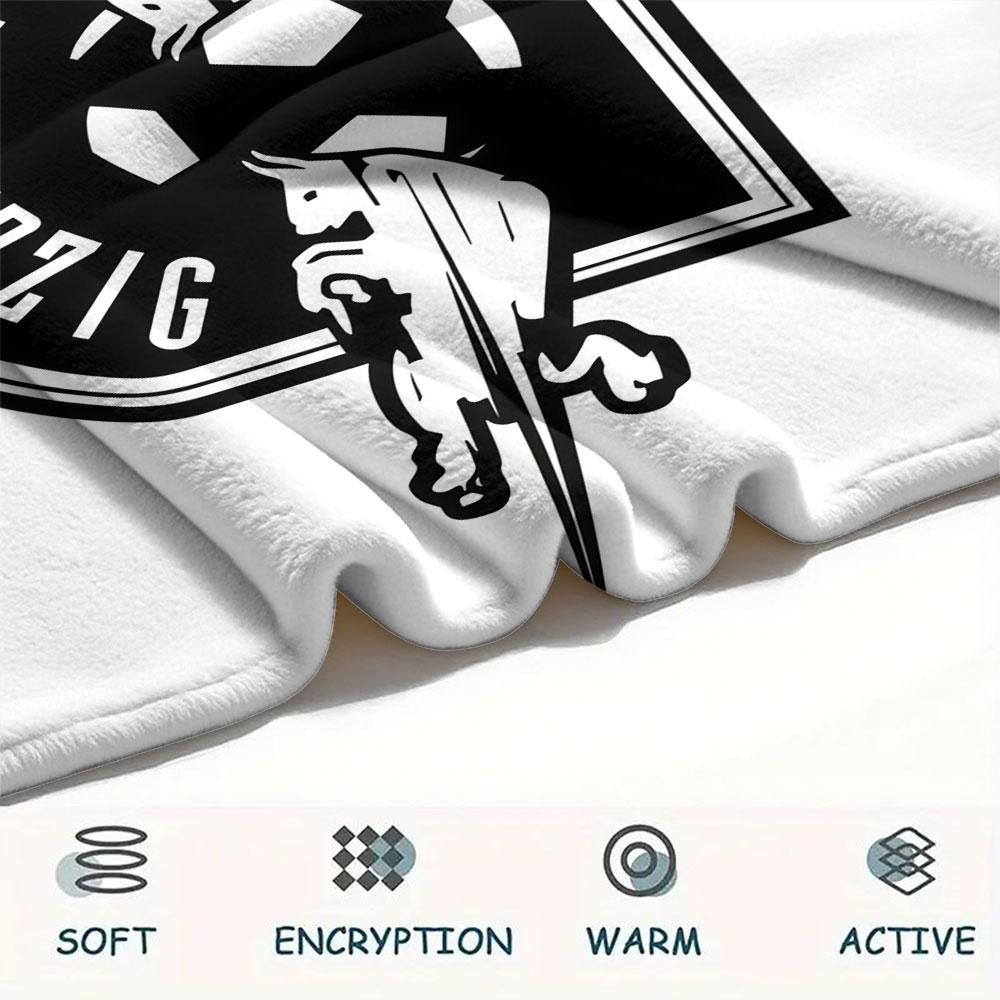 RB leipzig logo Printed Flannel Blanket, soft throw for bedroom sofa, washable,soccer fan merchandise, great gift.