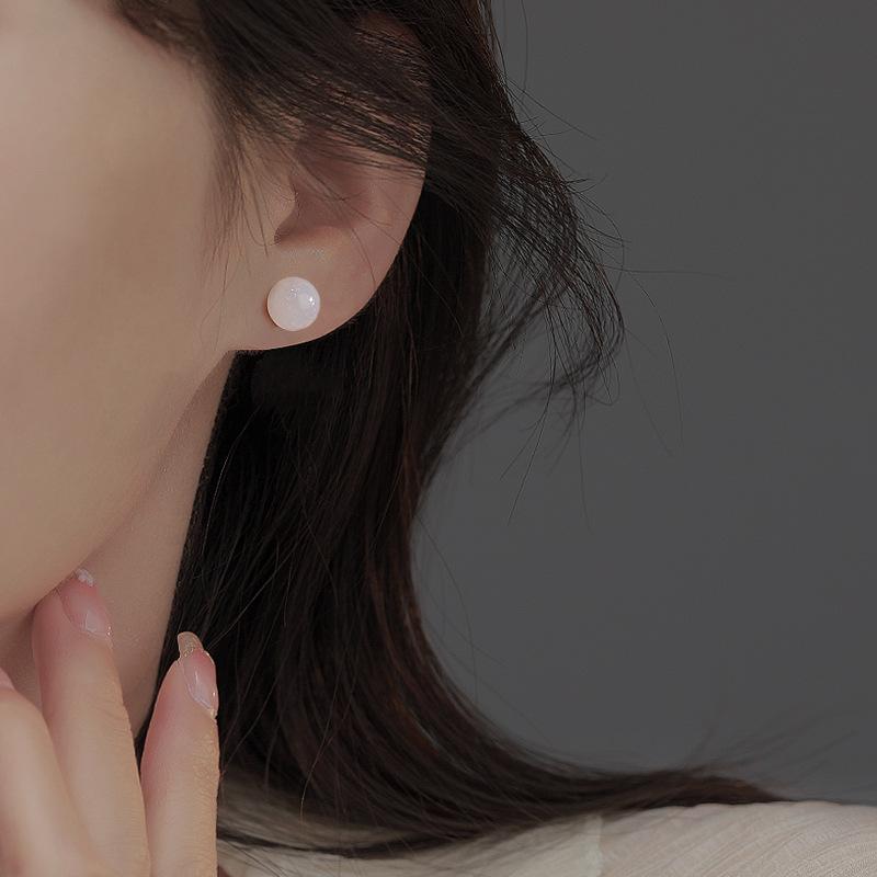 Серьги из белого нефрита, круглые, весенние, маленькие, изысканные, простые, нефритовые серьги, темперамент, нежные, ретро, серьги в национальном стиле, оптовая продажа