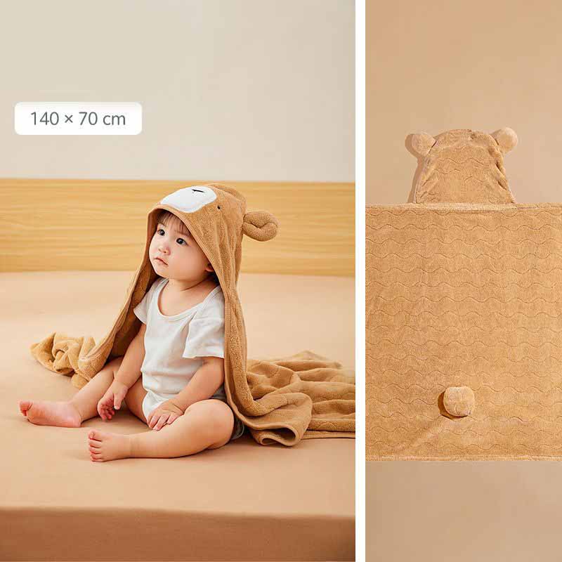 140x70cm Boy Girls Bath Towel Cape Quick Dry Pullover Thickened Absorbent Coral Fleece Children Bath Towel Cape