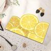 Lemon Colorful Cherry Blossoms Floral Patterns Diatom Mud Cushion Carpet Toilet