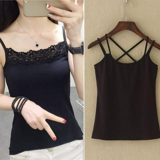 Women's Solid Color Slim Fit Camisole - Anti-Exposure Base Layer (1-2 Pieces) for Inner or Outer Wear