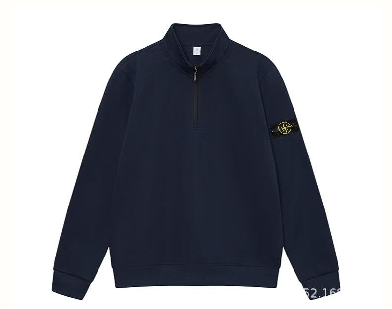 Унисекс Худи с значком "Дом на острове": Классическая футболка с длинным рукавом и молнией на половину высоты