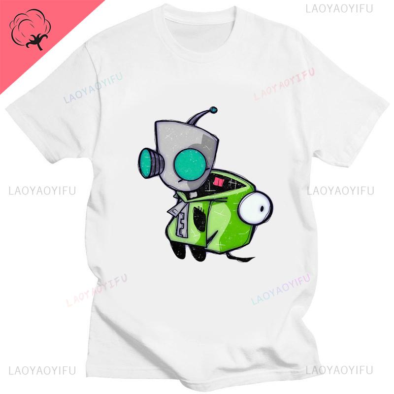 Kawaii Invader Zim Invader Gir Graphic T Shirt Zim Image Cartoon T Shirt Unisex Women Retro Tee Shirt Fashion Shirt Streetwear Tops