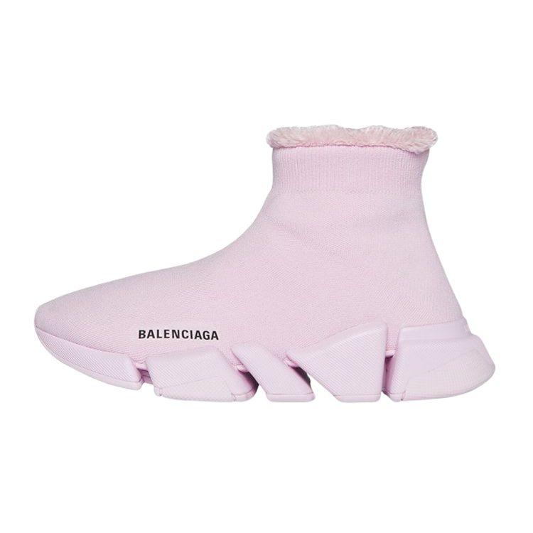 Balenciaga Speed 2.0 Розовый женский кардиган из переработанной вязки с искусственным мехом 669789W2DI35601