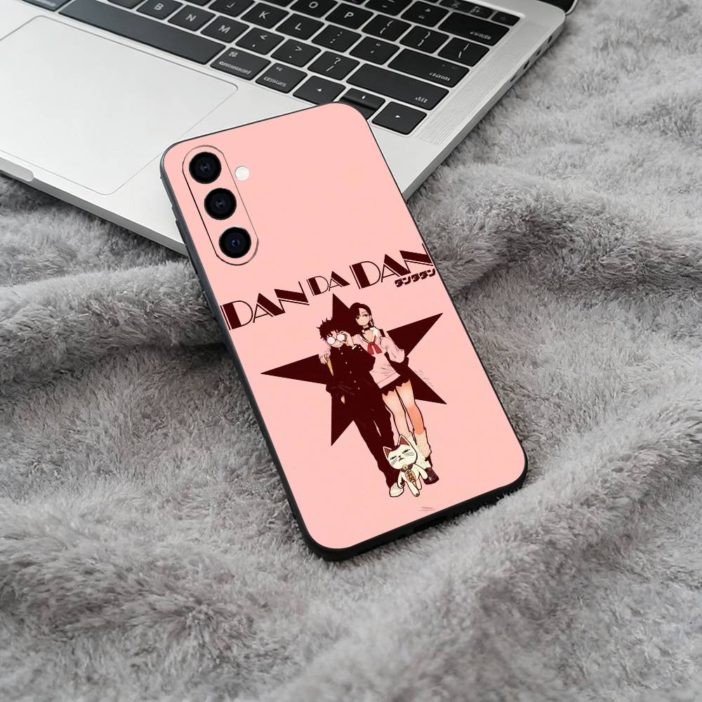 D-Dandadan- Momo Ayase- Okarun Black Soft Silicone Phone Case for Samsung Galaxy A73, A71, A72, A70, A53, A52, A51