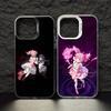 Милый чехол для телефона в стиле аниме P-Puella Magi Madoka Magica для iPhone 17, 16, 15, 14, 13, 12, 11 Pro Max Черный Цветной Посеребренный Внутри