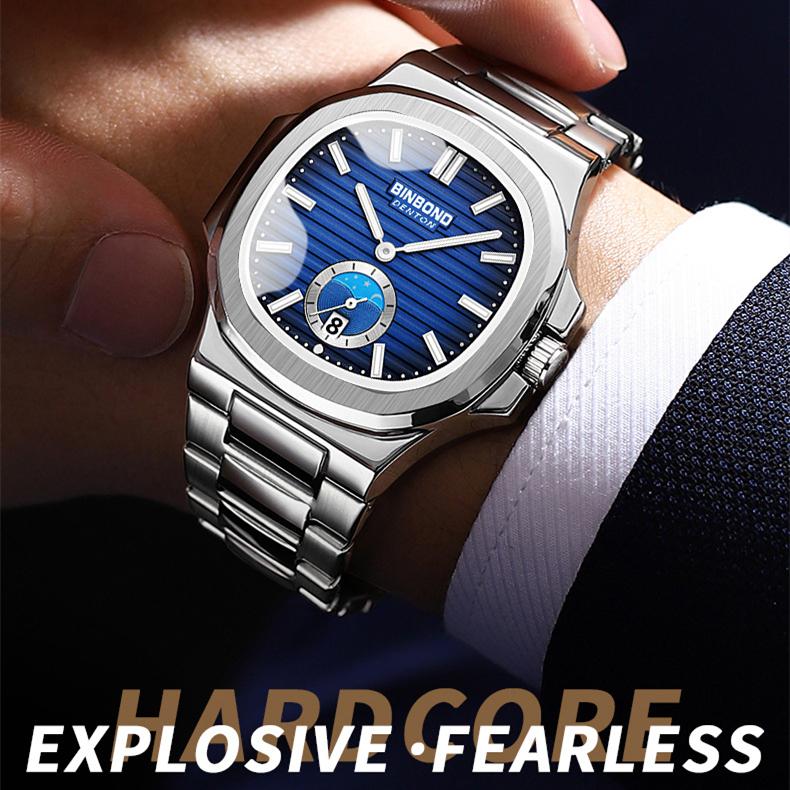 Новые роскошные мужские часы ТОП-бренда с коробкой, ретро-часы, мужские классические деловые водонепроницаемые мужские кварцевые часы для отдыха