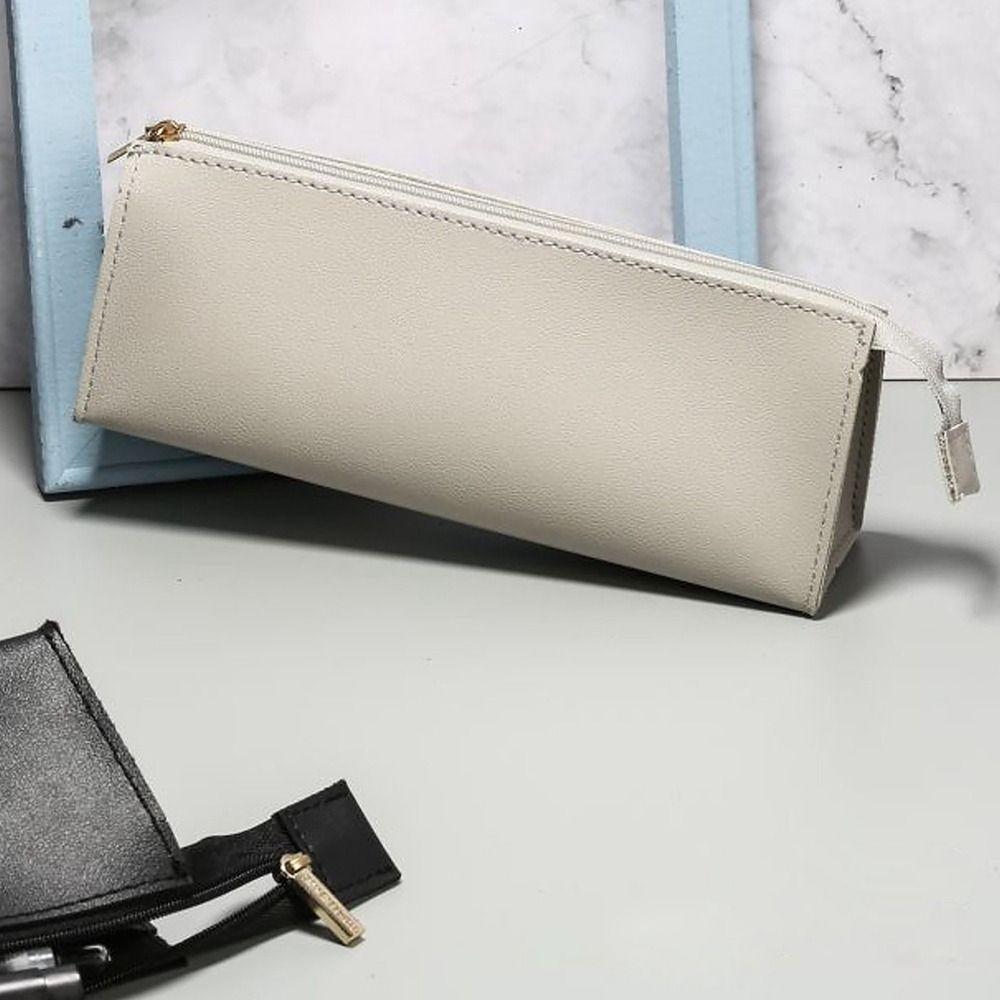 Подставка для канцелярских принадлежностей Сумка для хранения ручек Кожаный пенал из ПУ Модный кожаный пенал Школа