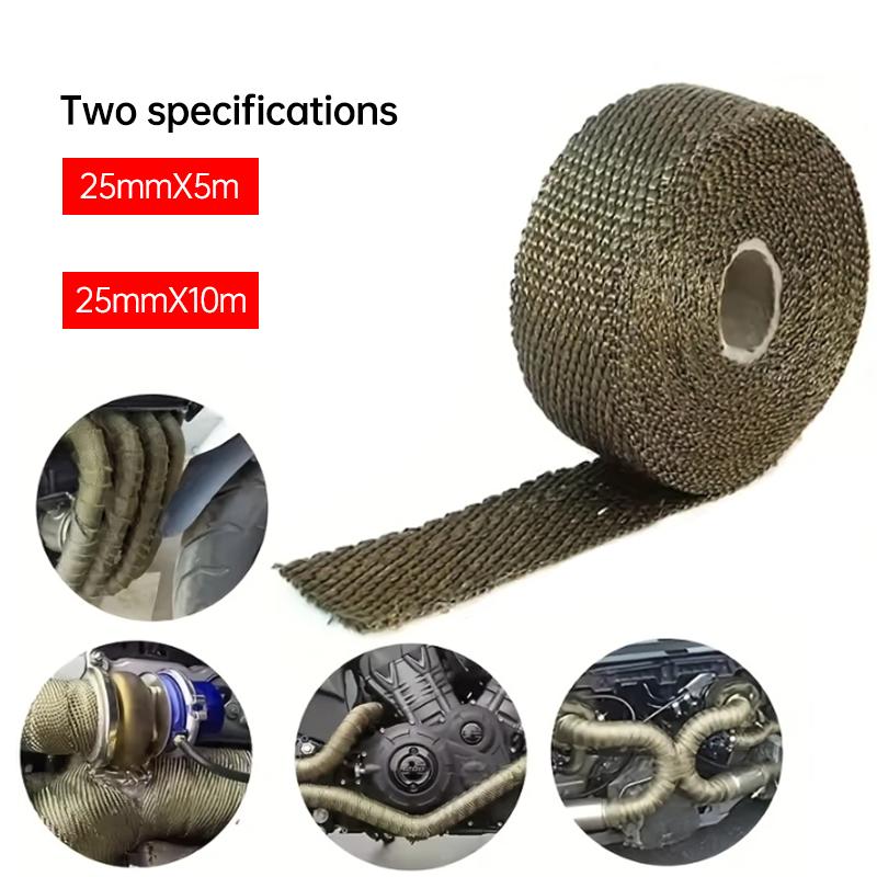 10 m rolls of fiberglass insulating tape Motorcycle exhaust pipe insulating Header pipe insulation protection wrapping tape