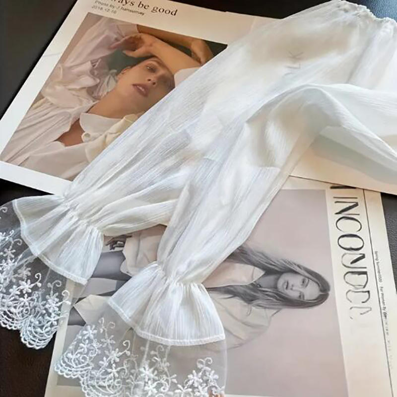 Summer Long Sleeves Women Lace Cycling Driving Arm Warmers Uv Protection Loose Cool Hand Sleeves Fashion Fingerless Gloves