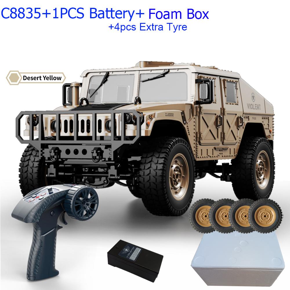 ABAH1 C8835 1:14 RC Car 2.4G Remote Control Car 4WD Off-road Climbing Simulation All-terrain RC Crawler Military Jeep JJRC RC Toys