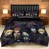 Death Note Pattern Bedding Quilt Set Quilt Cover Pillowcase Home Birthday Gift(1 * duvet cover + 2 * pillowcase, without core)