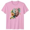 Floral Brain Watercolor TShirt Psychology Unisextal Health Gift For Him And Her