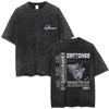Стирка Винтажные Футболки с Графикой Кота Рок-Группы Deftones Мужские Альтернативный Хэви-Метал Короткий Рукав Мужской Ретро Уличная Одежда