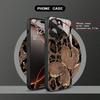 Роскошный Чехол Для Телефона Из Стекла С Узором Бабочка и Леопард Для iPhone 17 16 15 14 Pro Max 13 12 11 16E 7 8 Plus XR XS X