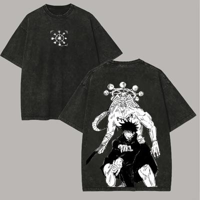 Аниме Макора Футболка Jujutsu Kaisen Мужская Женская Одежда Готическая Хип-Хоп Yk Стиранная Футболка Летняя С Коротким Рукавом Хлопковые Футболки Топы