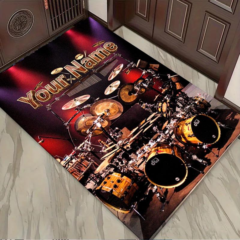 Name Custom Drum Carpet Rug for Living Room Bedroom Home Sofa Decoration,Kids play Non-slip Floor Mat