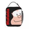 Изолированные сумки для ланча Mafalda Comics Human Merch Cartoon Food Box INS Trendy Cooler Thermal Bento Box For School