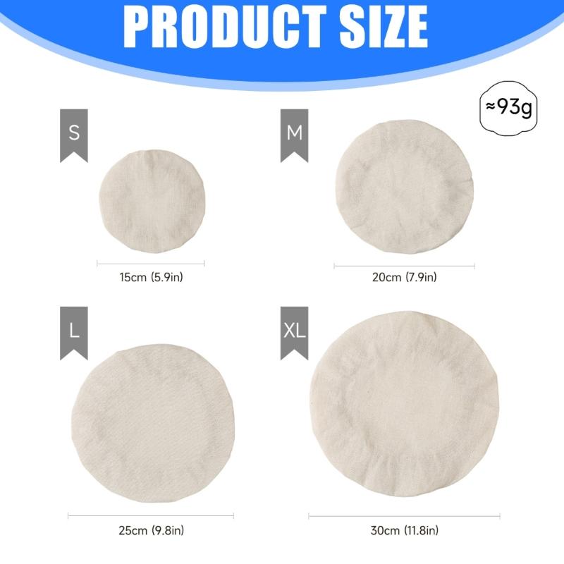 Pack Of 4 Bread Proofing Basket Cloth Liners Bread Rising Supplies For Sourdough Baking Round Banneton Liner Covers