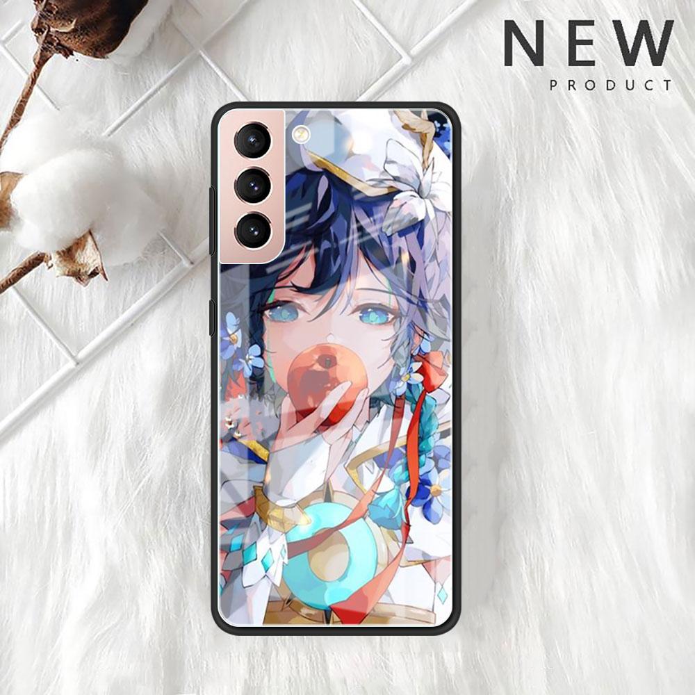 Чехол Genshin Impact Raiden Shogun Baal Glass для Samsung Galaxy S22 S20 FE S21 Plus, чехол для телефона S10 5G S9 Note 20 Ultra 10 Shell
