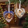 Heart Shape Nativity Scene Hanging Decorations Wooden Xmas Pendants Decorations  Home Decor