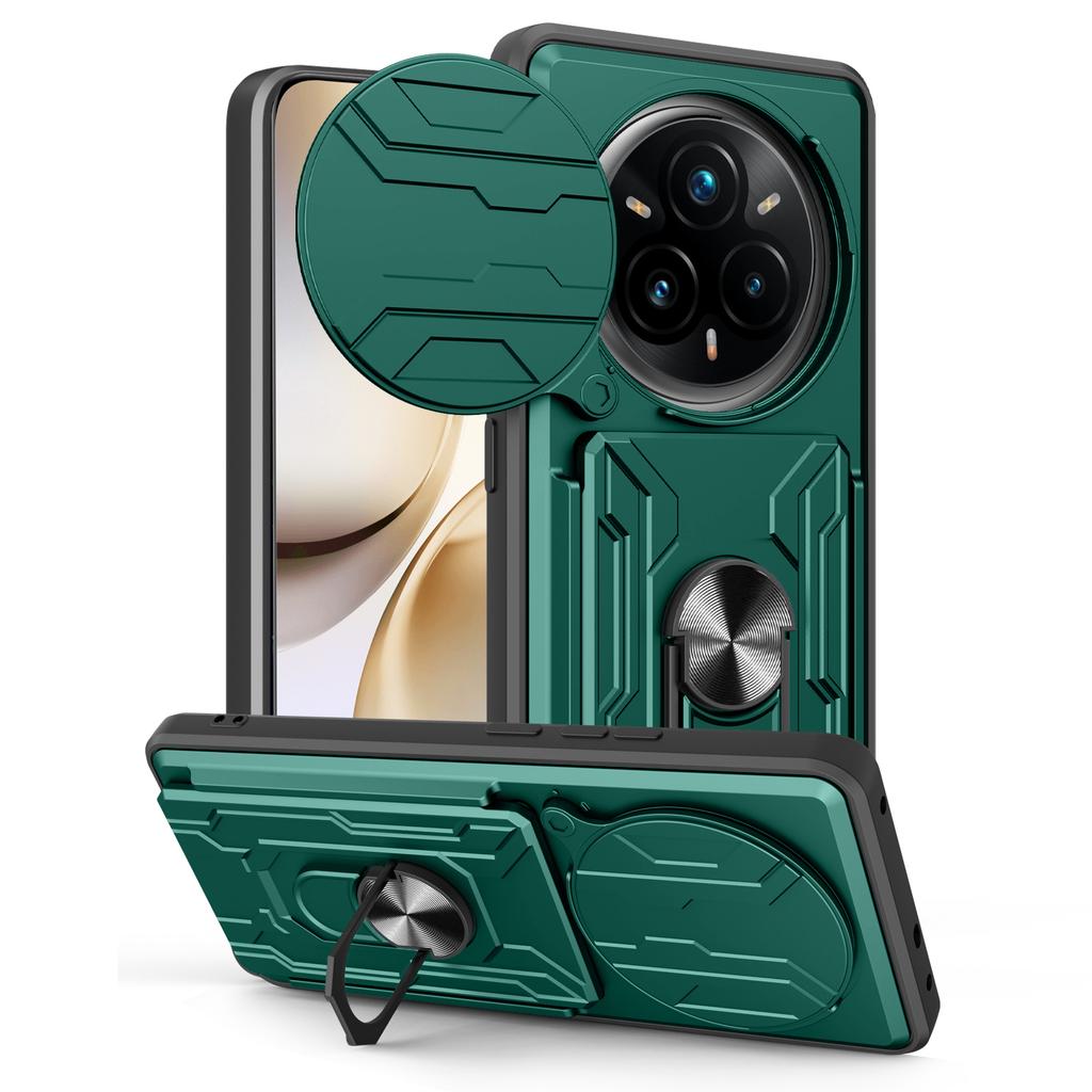 Для Realme 14 Pro+ 5G Чехол PC+TPU Подставка Задняя крышка телефона со шторкой для камеры