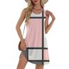 Women's Casual Sundress With Pockets Summer Boho Beach Dress T-Shirts Dress V Neck Loose Tank Dresses