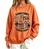 Fishing lovers theme women's sweater fun slogan fish pattern printing loose long-sleeved women's clothing