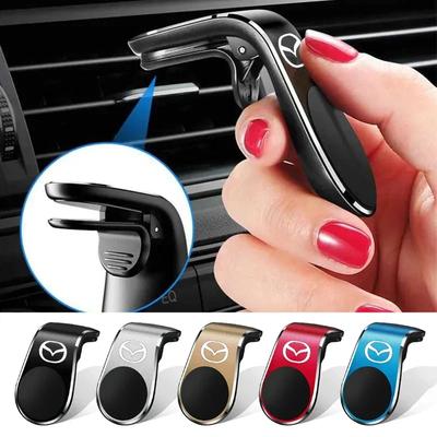 Car Magnetic L-Type Phone Holder Air Vent Clip Bracket For Mazda 3 5 6 323 626 CX-3 CX-4 CX-5 CX-7 CX-9 Axela 6 RX8 7 M3 MX3 MX5