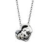 Ожерелье Snoopy PEANUTS из серебра 925 пробы, хирургическая нержавеющая сталь, оксидированное сердце [Белый клевер] PNT-N002SV