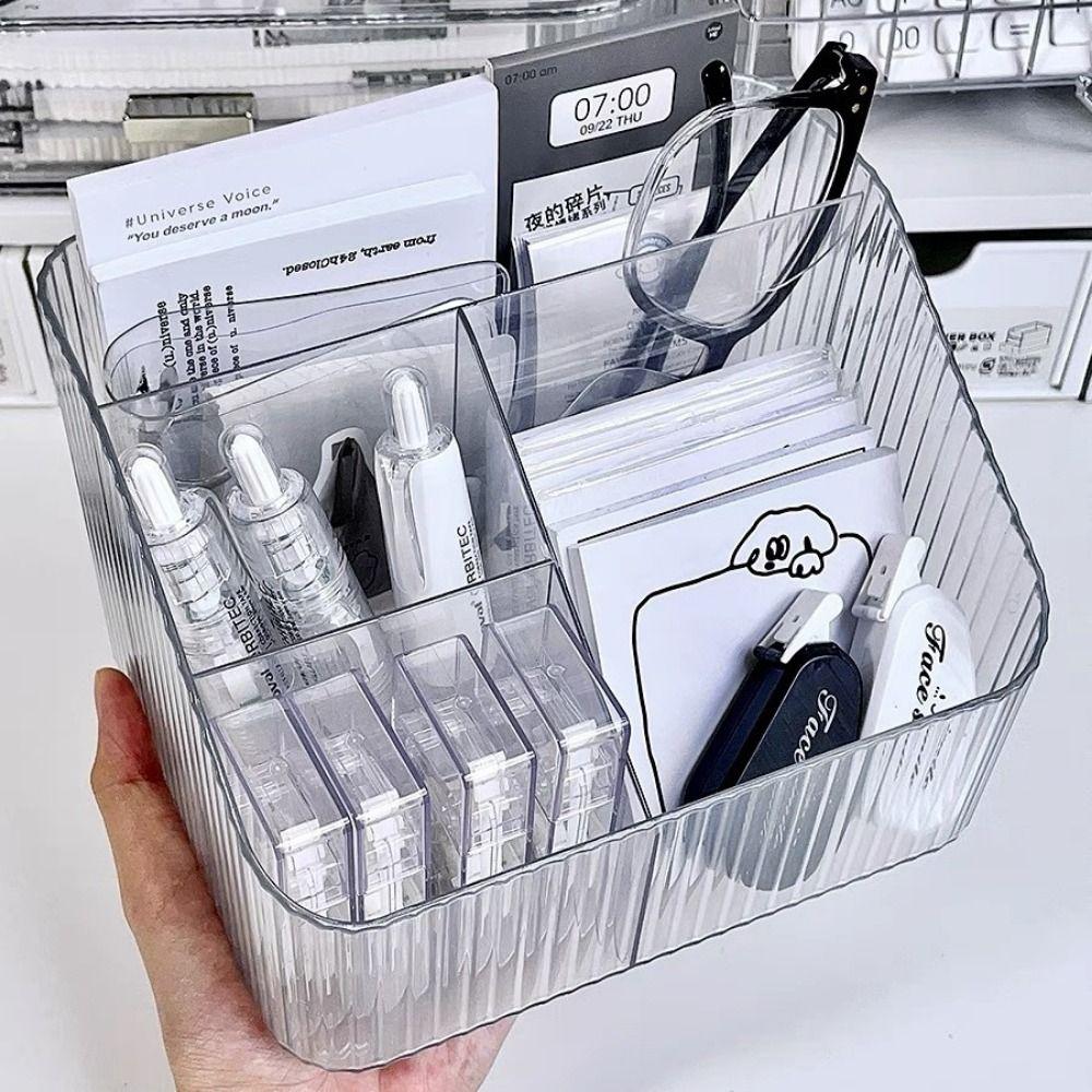 Transparent Pen Container Acrylic Cosmetics Organizer Box Creative Makeup Brushes Holder