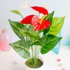 12-head Artificial Anthurium Flower Floral Decor Home Office Plastic Fake Flower Ornament