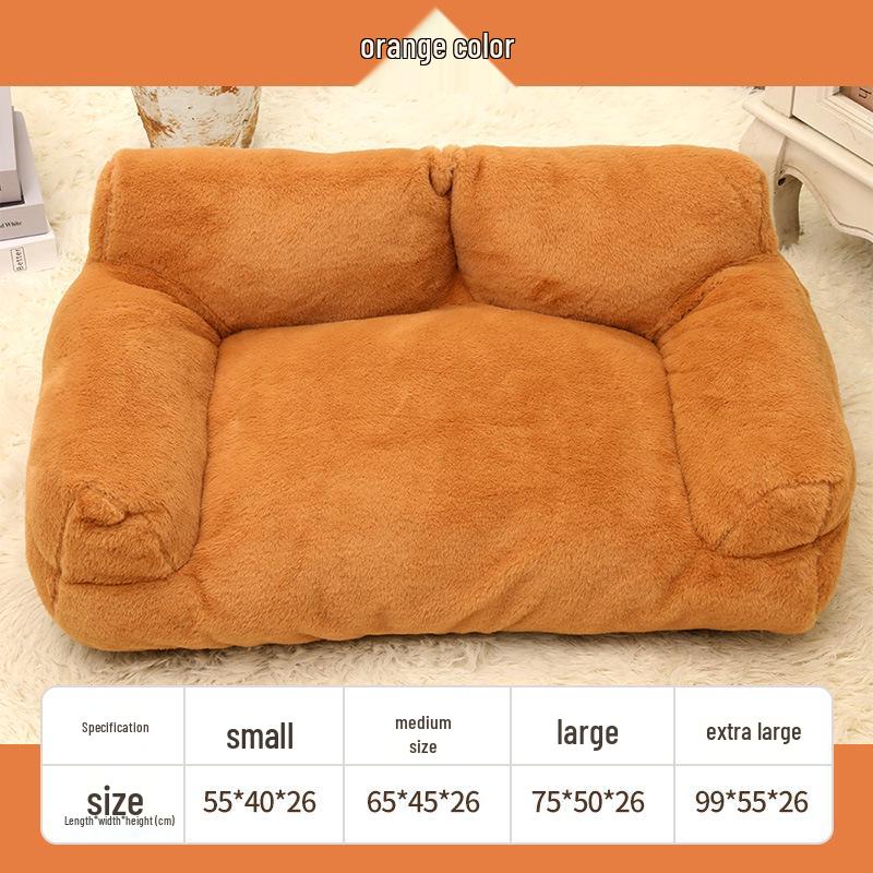 Extra Large Soft Pet Sofa: Four Seasons Rabbit Fur Bed for Cats & Dogs