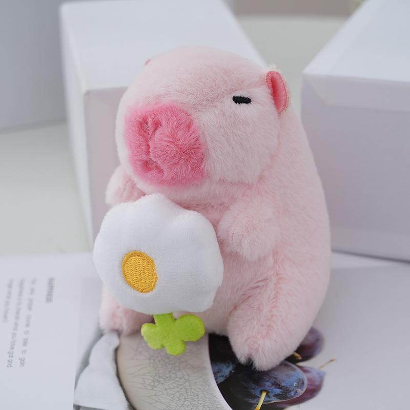Pink KapiBala Pendant Water Guinea Pig Keychain Bag Pendant Cute Internet Celebrity Plush Toy Doll Ideal For Gift Idea