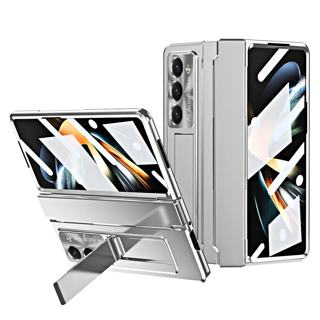 Тонкий пластиковый чехол для Samsung Galaxy Z Fold 6 5 4 3, защитная пленка на шарнире с подставкой, противоударный держатель с полным покрытием