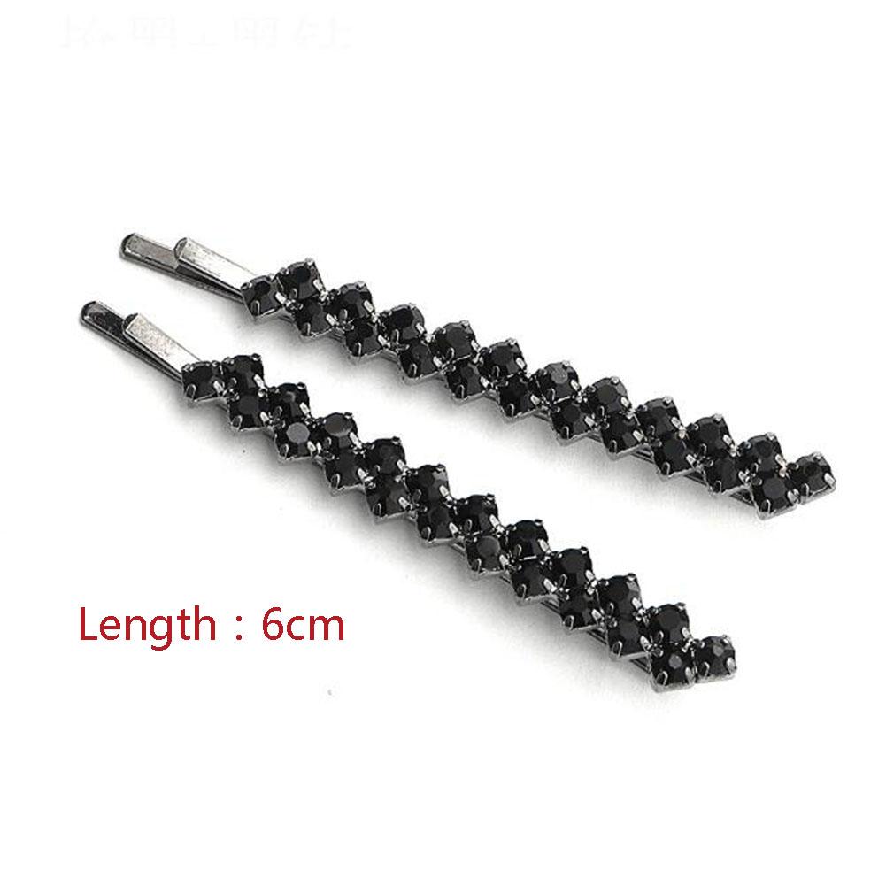 Блестящие металлические заколки для волос со стразами для женщин, модные простые черные и серебристые шпильки, заколки для волос для девочек, ювелирные изделия, аксессуары для волос