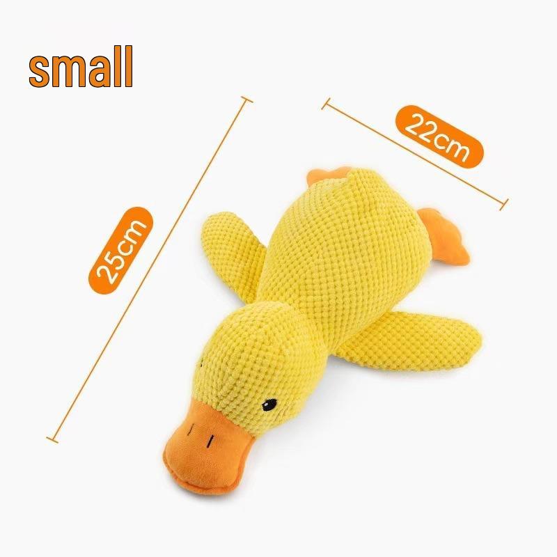 Squeaky Yellow Duck Teething & Chewing Resistant Plush Dog Toy