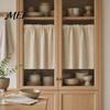Semi-shading Curtain Linen Cafe Curtains, Sheer Short Tier Curtains for Small Windows, Solid Privacy Window Color Semi Blackout Kitchen Valances