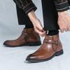 Импортные осенне-зимние высокие кожаные ботинки в стиле ретро в британском стиле, модные повседневные туфли, мужские ботинки «Челси» большого размера