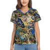 Gustav Klimt T Shirt The Kiss Hip Hop T-Shirts Women V Neck Basic Tops 2024 Beach Short Sleeve Pattern Clothes