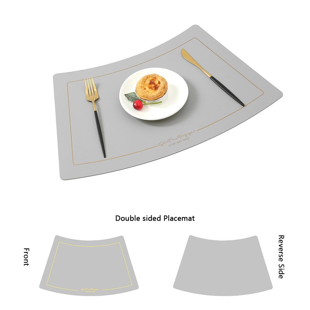 Chinese Style Leather Placemat PU Leather Oil Proof Mat New Western Placemat  Home Decor