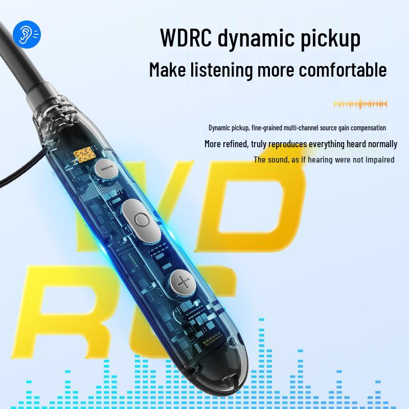 Q80 Высококачественный заушный слуховой аппарат с шейным креплением для пожилых и молодых, большая батарея, защита от потери, Bluetooth, шумоподавление