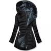 Solid Color Long Sleeve Zippered Slim Fit Women's Winter Hooded Jacket