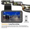 HD 1080P Dash Cam Car Dvr Driving Recorder 4inch Dual Lens Front Rear View Motion Detection Hidden Type Vehicle Black Box