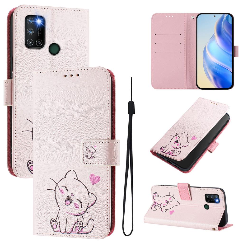 Cute Cat Luxury Painted Leather Case Wallet Book Style Cover for Oppo A72/A52/A92 4G,A36 4G,Reno 8/9,Realme 8/9/10/11/12...