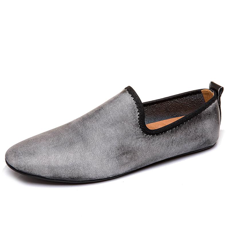 Мужская повседневная обувь из натуральной кожи Модные мужские лоферы Ручная работа Мокасины Уличные слипоны Мужские элегантные туфли для вождения