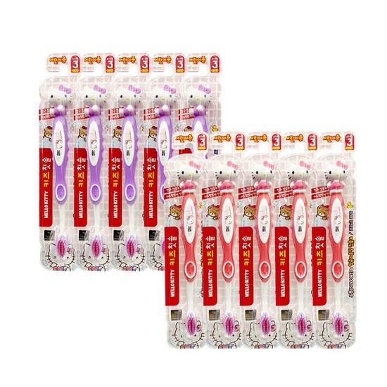 Artex Hello Kitty Figure Children's Toothbrush for Children Step3, Mixed Colors, 1 Piece, 10 Pieces, a Popular Character In Korea
