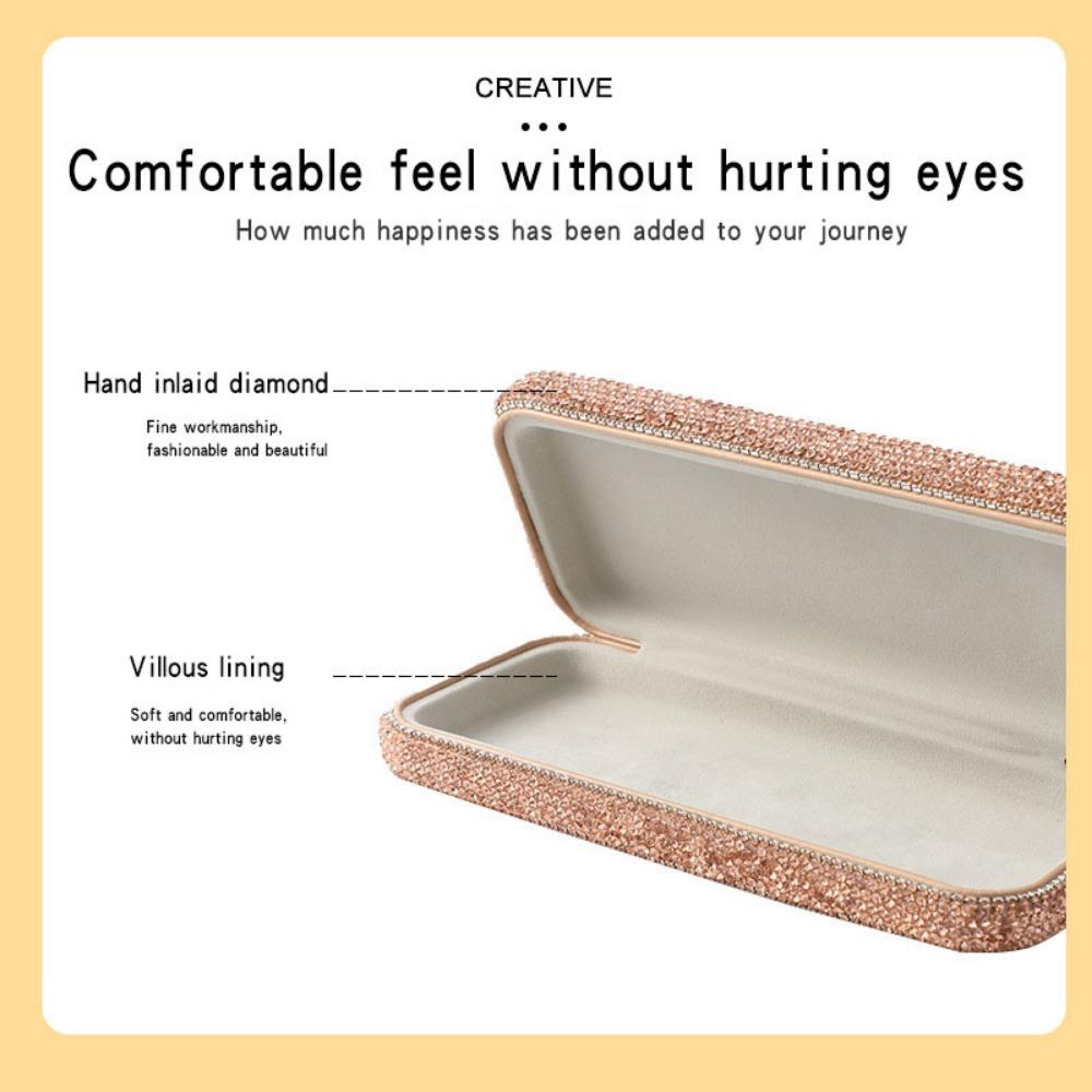 Защитный футляр для очков из хрусталя со стразами, жесткий футляр для солнцезащитных очков, автомобильный футляр для очков